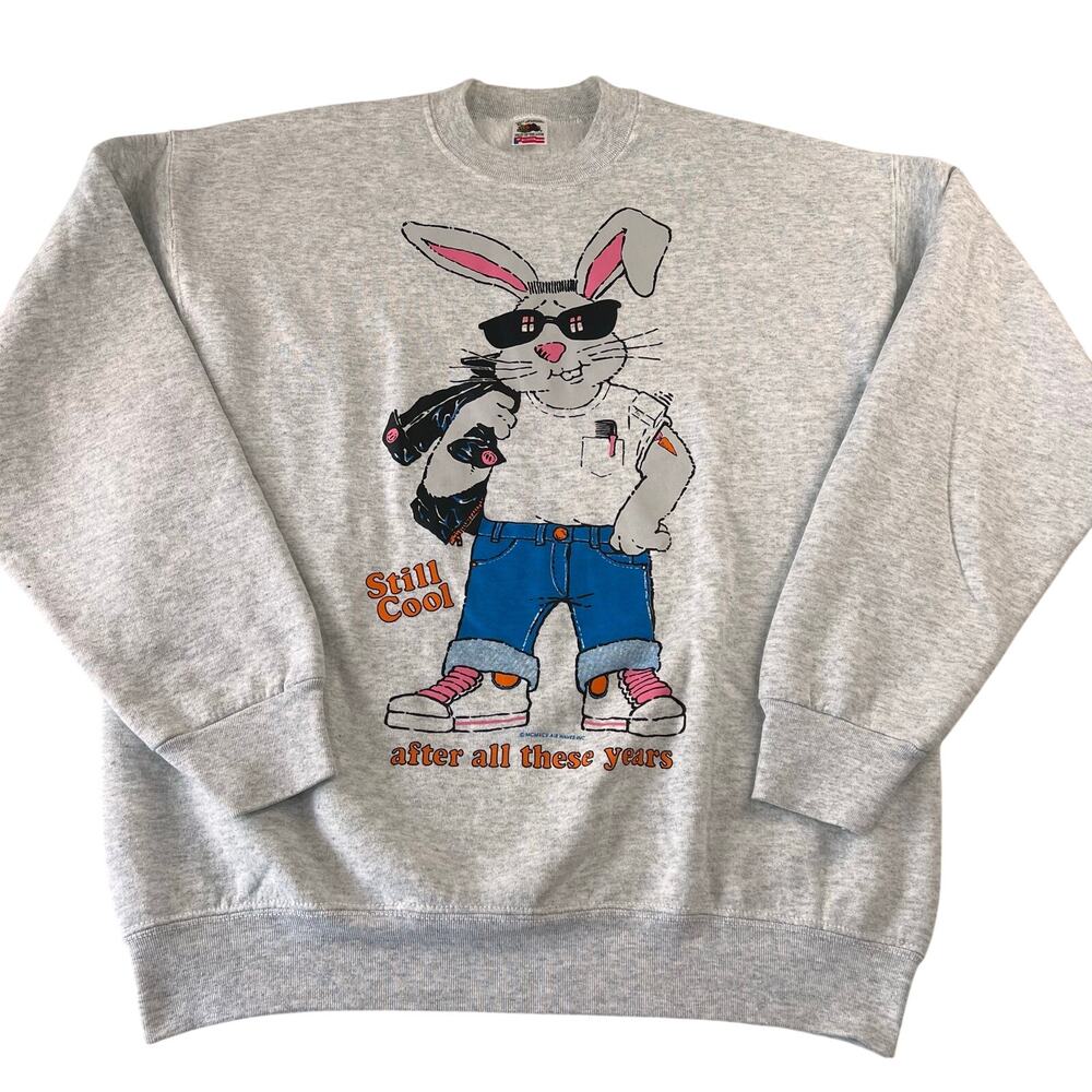 Fruit of the Loom Vintage Still Cool Rabbit Graphic Sweatshirt Men's size XL